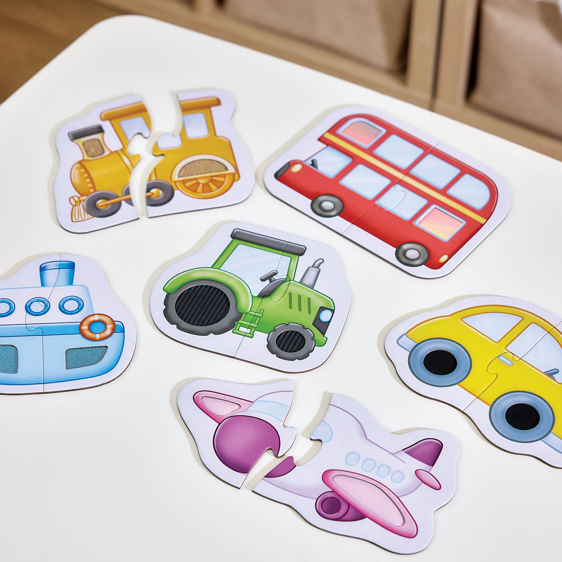 Match and Feel two-piece vehicle puzzles