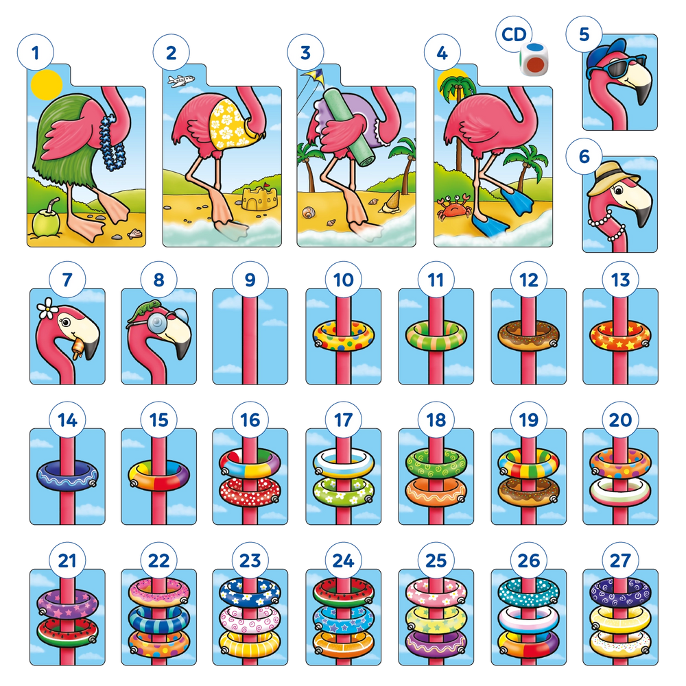 Funny Flamingos Game Misplaced Pieces
