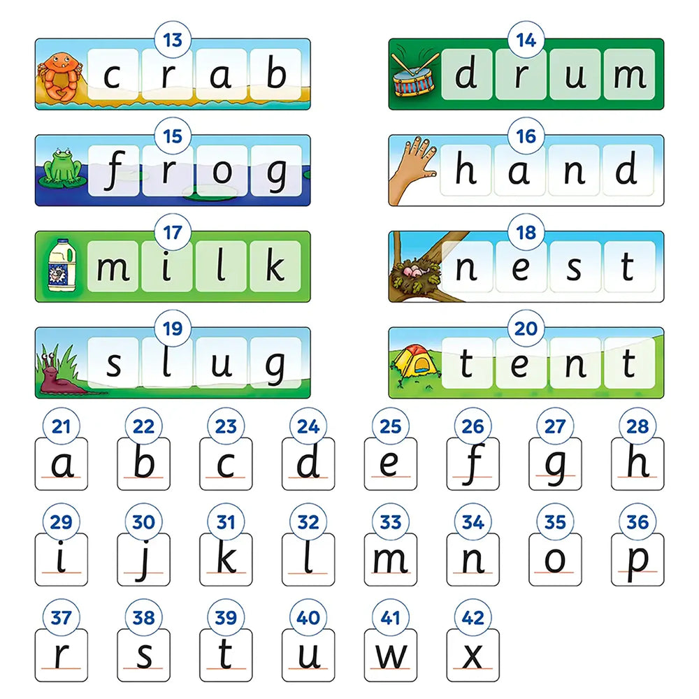 Match and Spell Game Misplaced Pieces