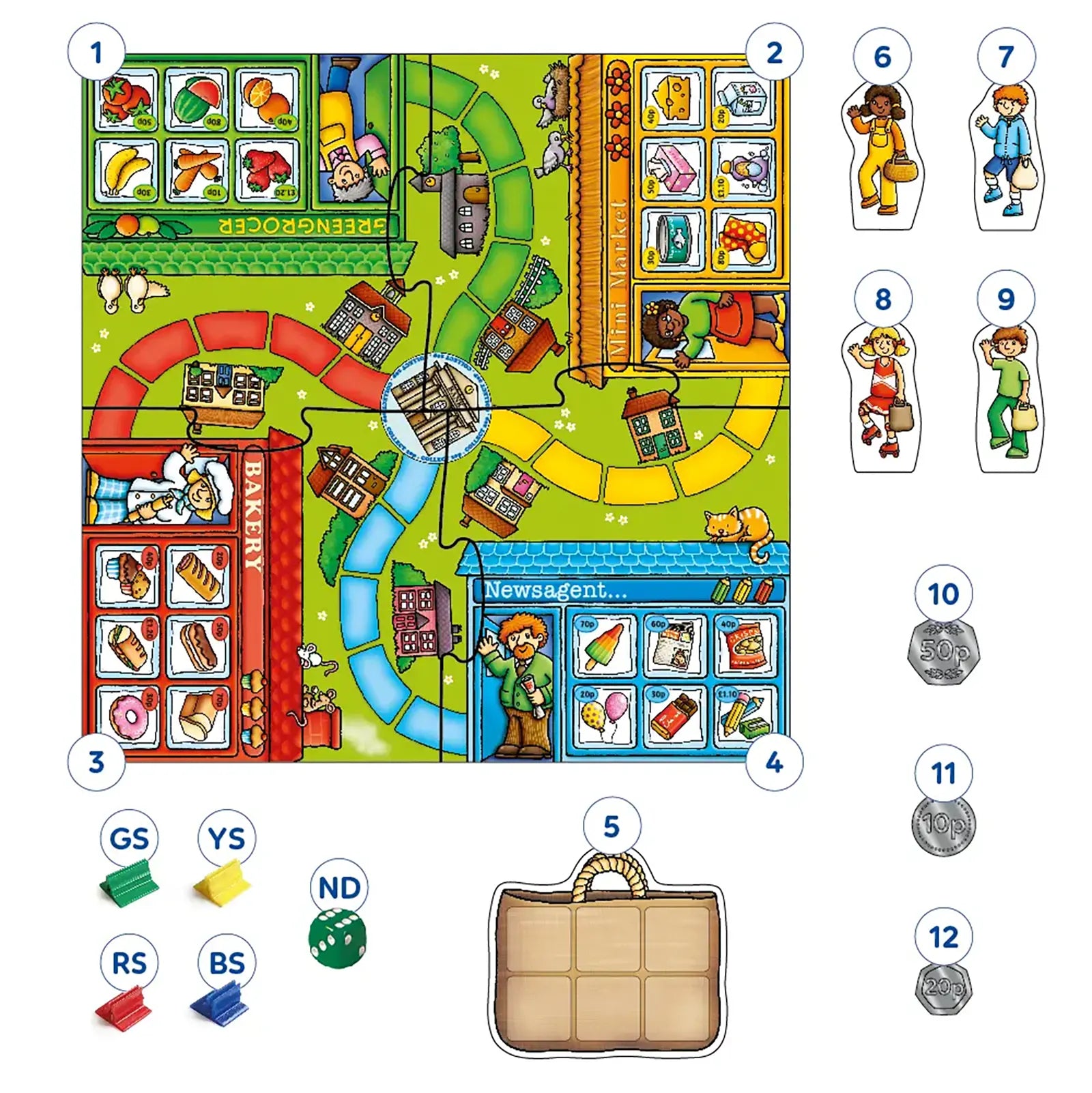 Pop to the Shops Board Game Misplaced Pieces