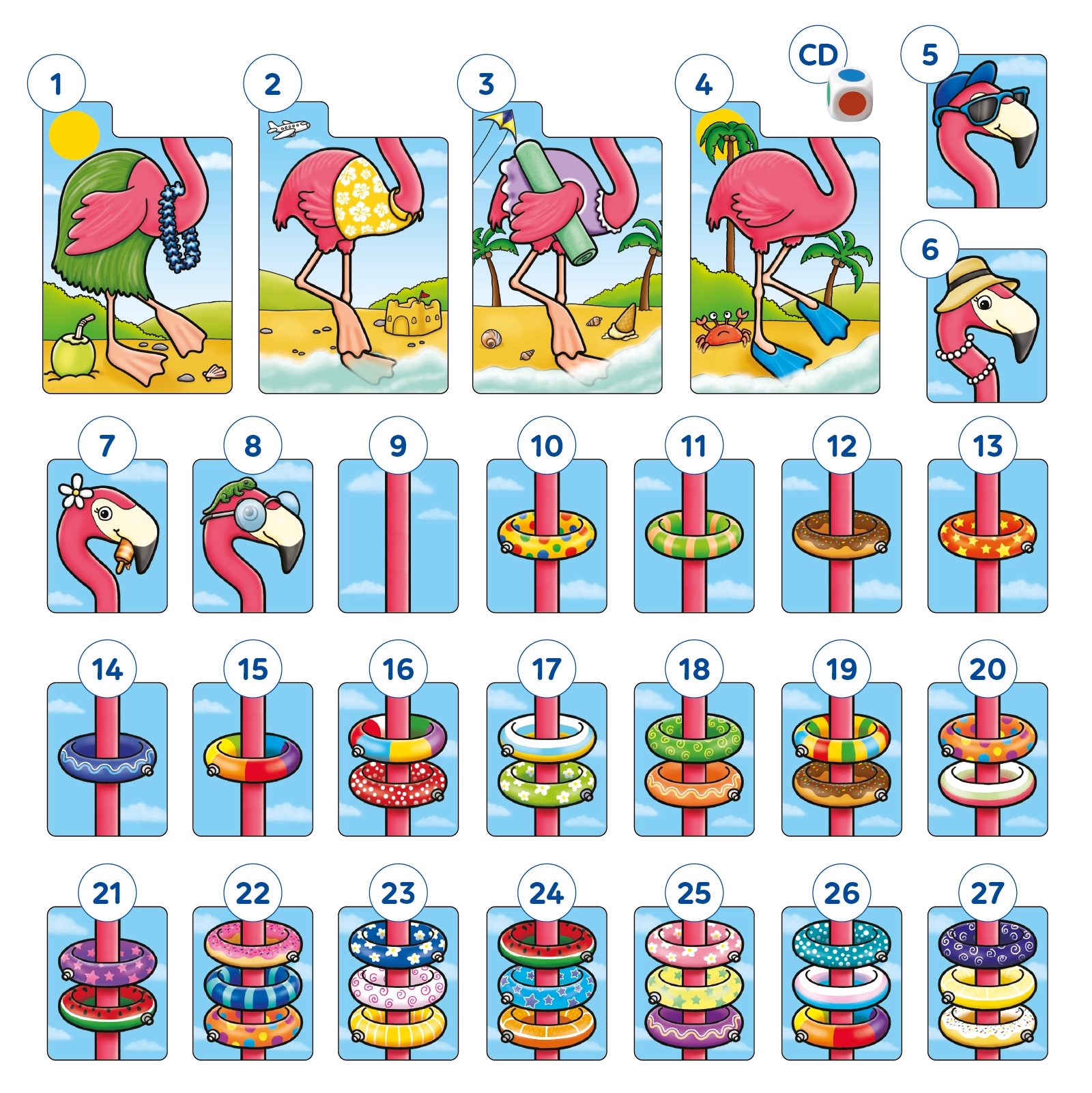 Funny Flamingos Game Misplaced Pieces