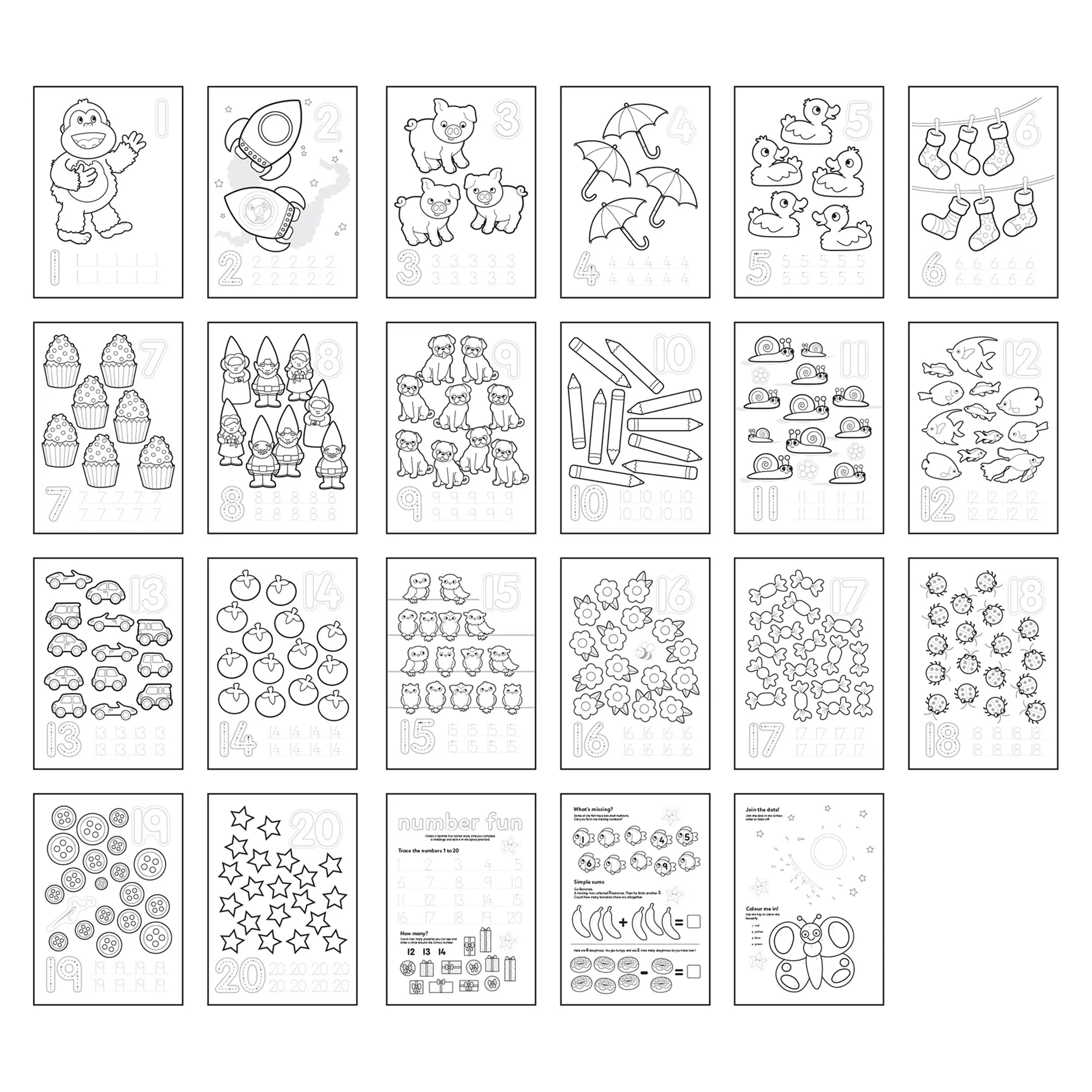 1-20 Colouring Book