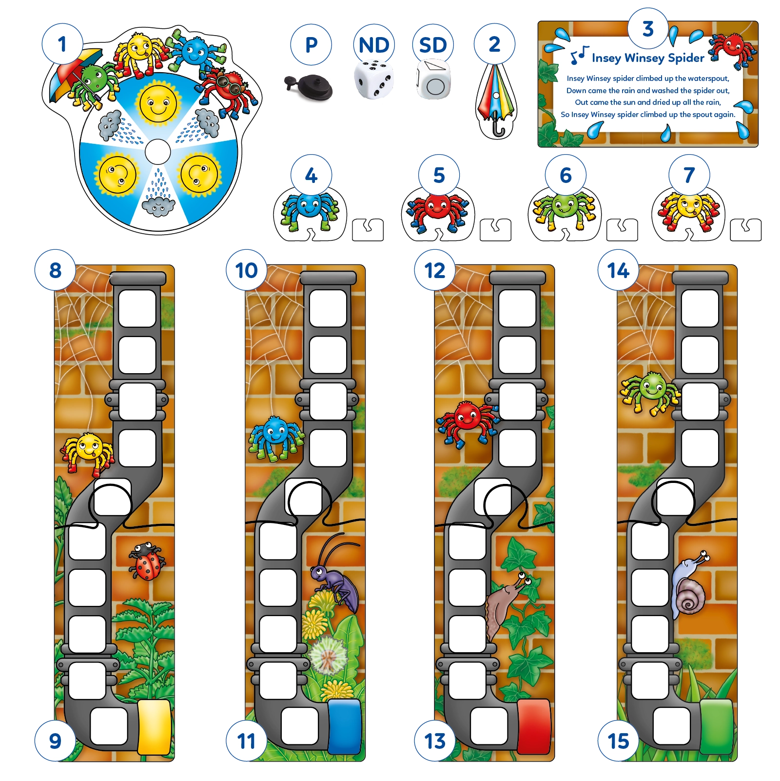 Insey Winsey Spider Game (New Version) Misplaced Pieces