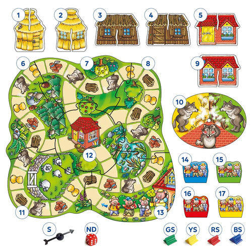 Three Little Pigs Board Game Misplaced Pieces