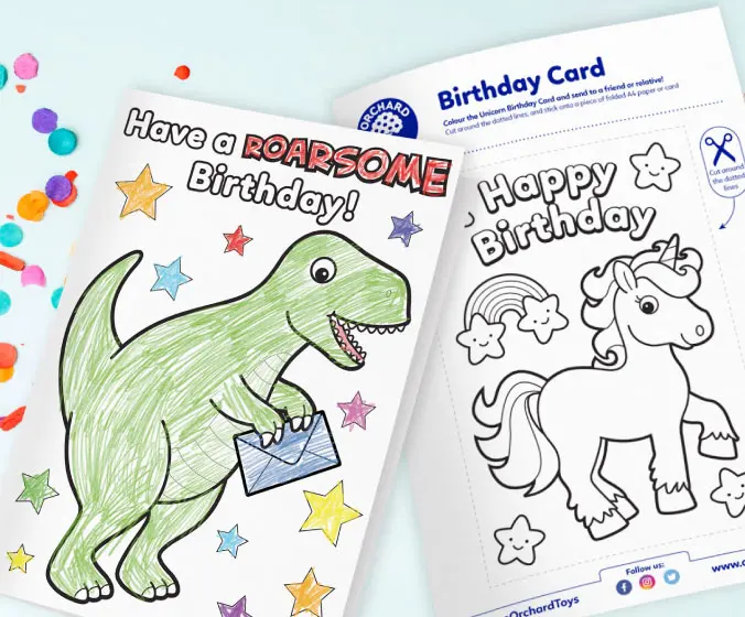 Make your own Orchard Toys birthday card