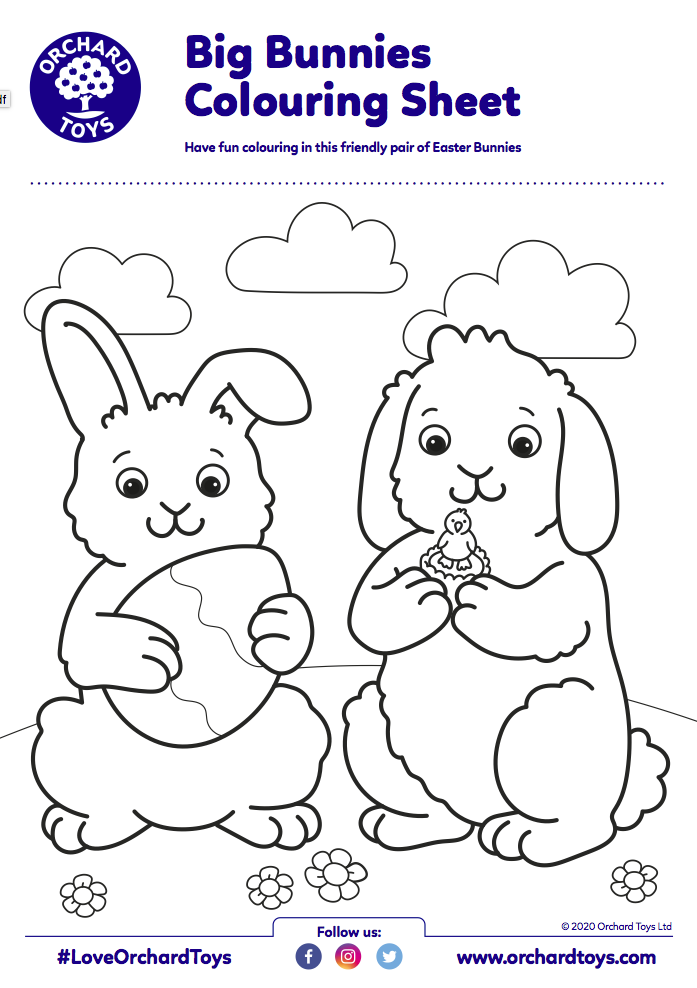 Big bunnies Colouring Sheet