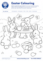 Easter Bunnies Colouring Sheet