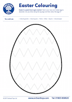 Zig Zag Easter Egg Colouring Sheet