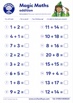 Magic Maths Addition Worksheet