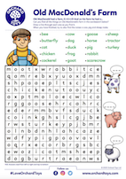 Old MAcDonald Wordsearch