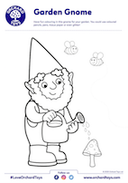 Garden Gnome Colouring Sheet