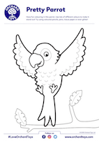 Pretty Parrot Colouring Sheet