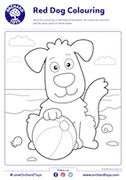 Red Dog Colouring Sheet