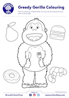 Greedy Gorilla Colouring Sheet