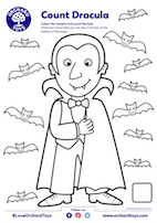 Draacula Colouring Sheet