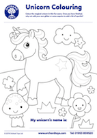 Unicorn Colouring Sheet