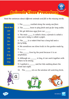 Animals Cloze Procedure Animals Cloze Procedure