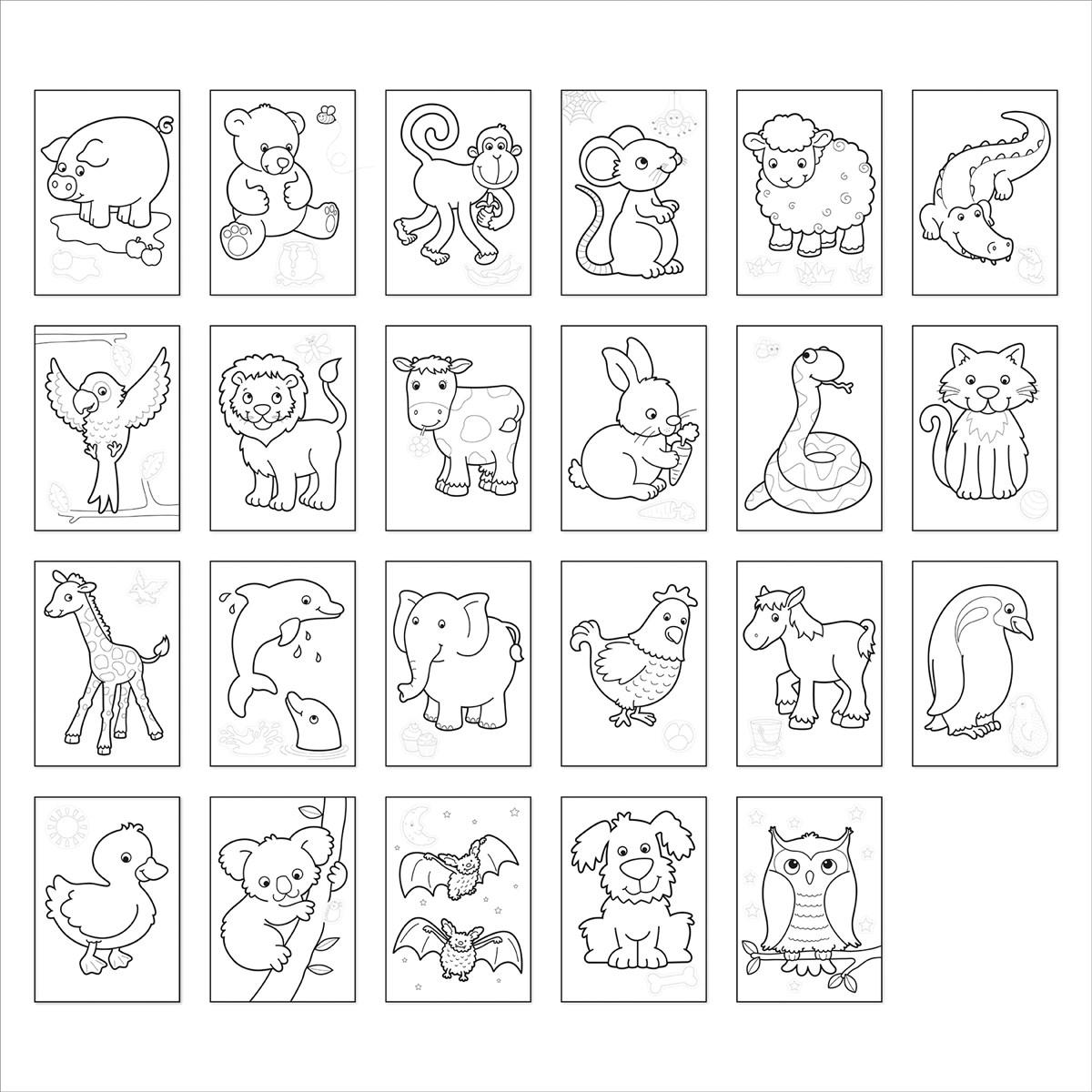 Animals Colouring Book With Stickers