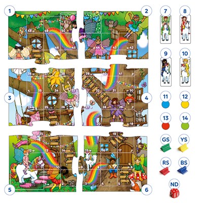 Fairy Snakes & Ladders and Ludo Board Game Misplaced Pieces