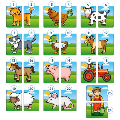 Farmyard Heads and Tails Game Misplaced Pieces