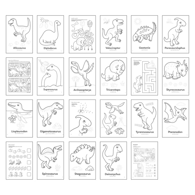 Dinosaurs Colouring Book | With Stickers | Only £3