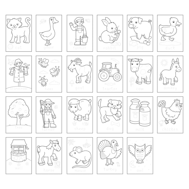 Farmyard Colouring Book | With Stickers