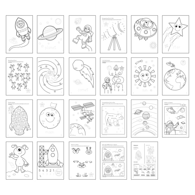 Outer Space Colouring Book | With Stickers