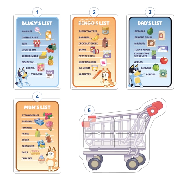 Bluey Shopping List Misplaced Pieces
