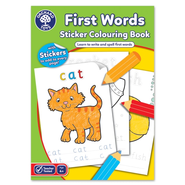 First Words Colouring Book | With Stickers