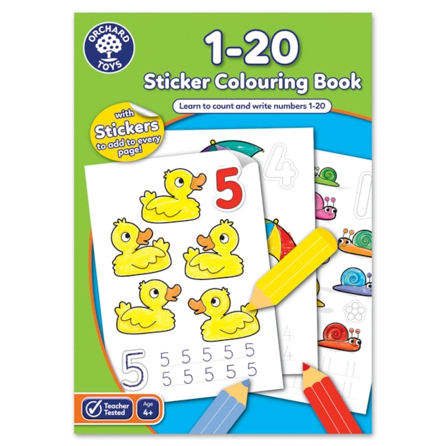 1-20 Colouring Book | With Stickers