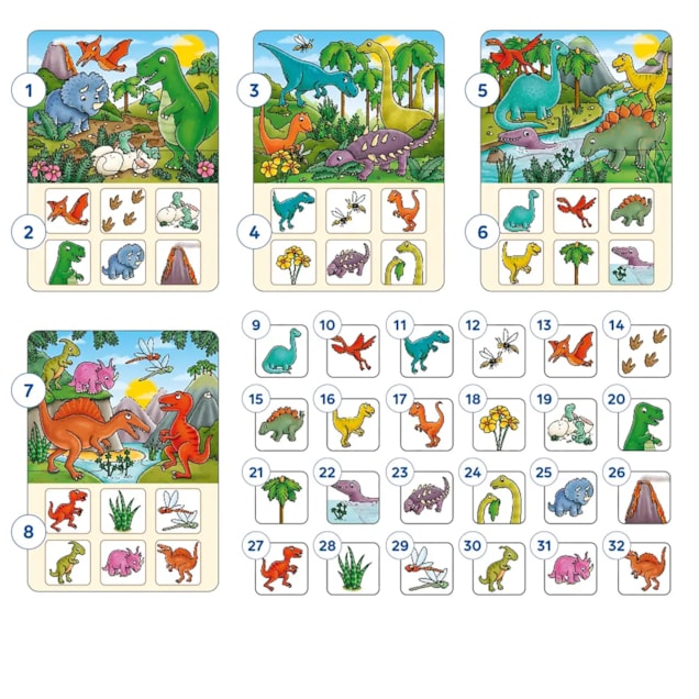 Dinosaur Lotto Game Misplaced Pieces