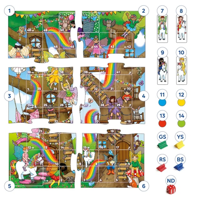 Fairy Snakes & Ladders and Ludo Board Game Misplaced Pieces