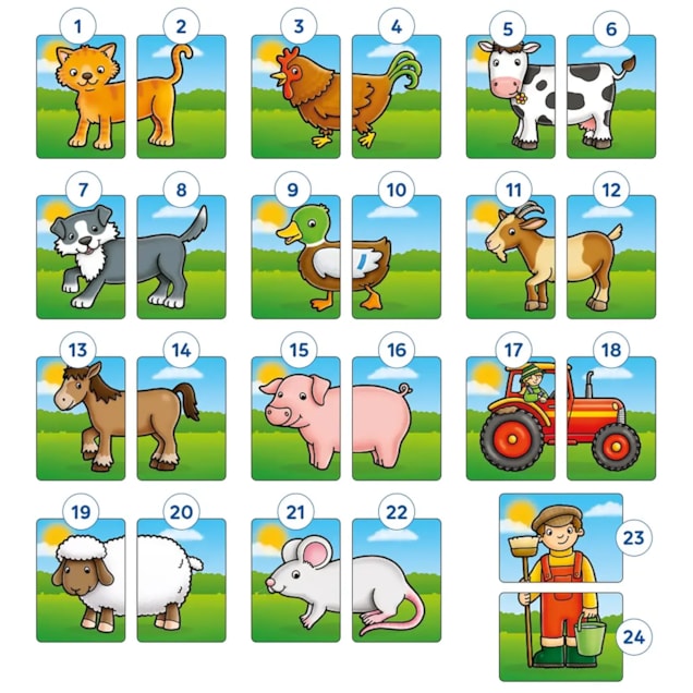 Farmyard Heads and Tails Game Misplaced Pieces