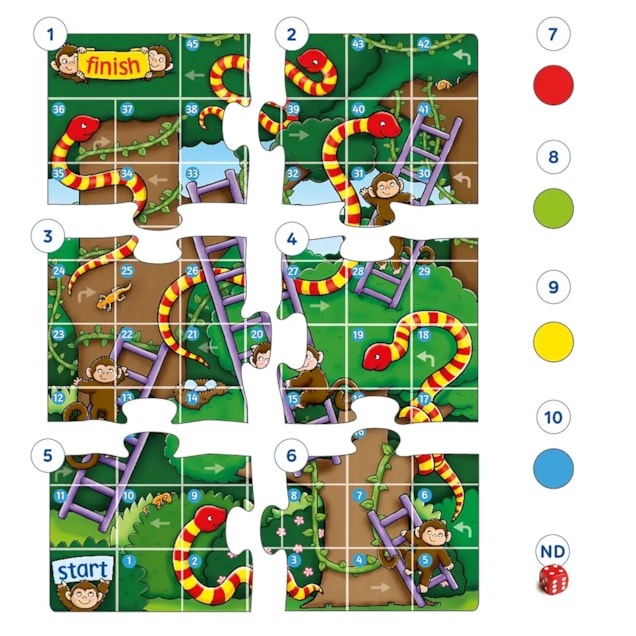 Jungle Snakes & Ladders Mini Game Misplaced Pieces