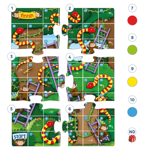 Jungle Snakes & Ladders Mini Game Misplaced Pieces Jungle Snakes & Ladders Mini Game Misplaced Pieces