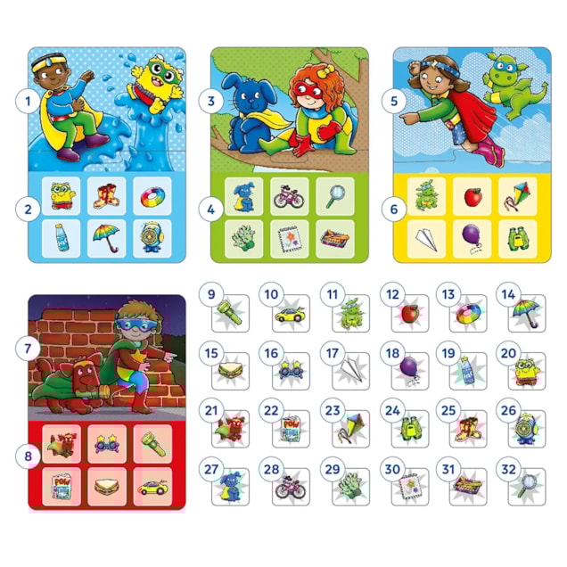 Superhero Lotto Game Misplaced Pieces